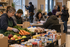 Maine community assistance hub with food support, health coverage enrollment, home weatherization, and housing counseling.